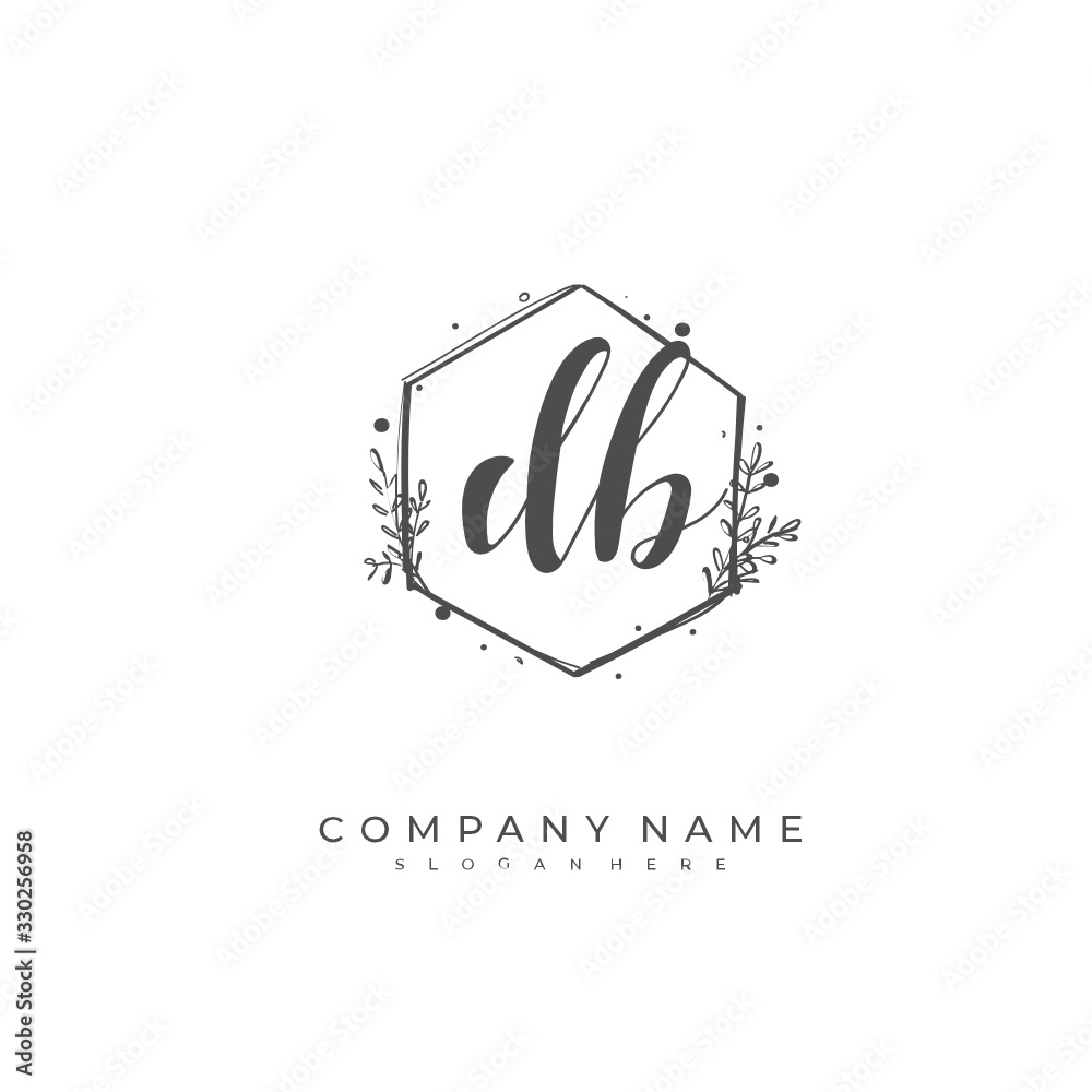 Handwritten initial letter D B DB for identity and logo. Vector logo template with handwriting and signature style. Handwritten initial letter D B DB for identity and logo. Vector logo template with handwriting and signature style.