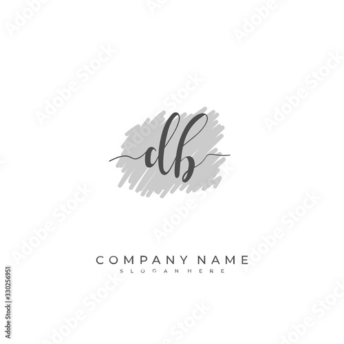 Handwritten initial letter D B DB for identity and logo. Vector logo template with handwriting and signature style.