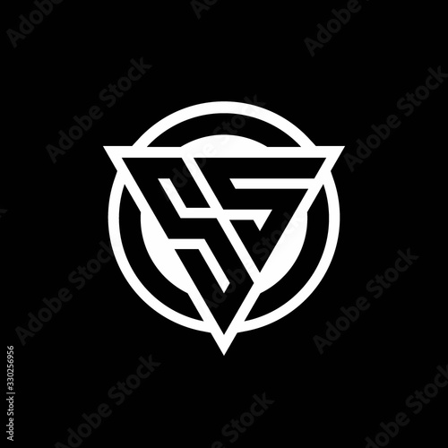 SS logo with negative space triangle shape and circle rounded