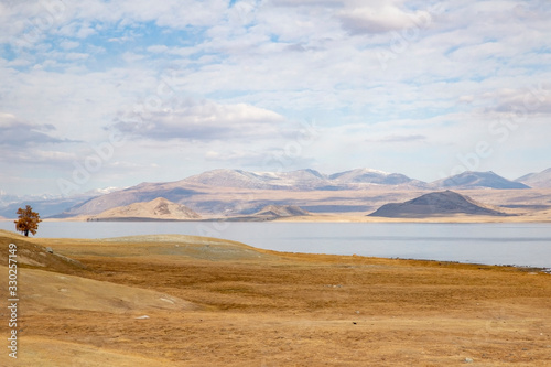 Beautiful lake and mountains in Mongolia