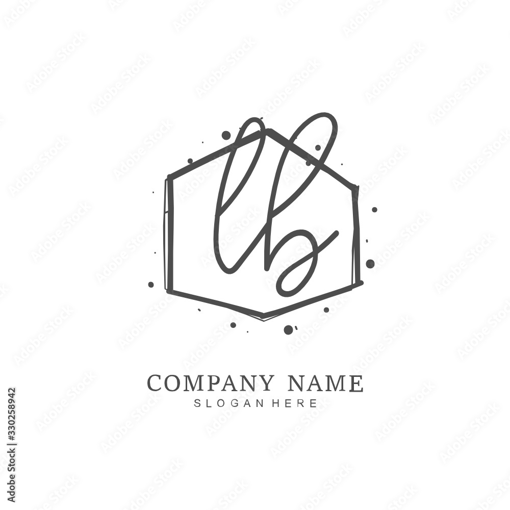 Handwritten initial letter L B LB for identity and logo. Vector logo template with handwriting and signature style. Handwritten initial letter L B LB for identity and logo. Vector logo template with handwriting and signature style.