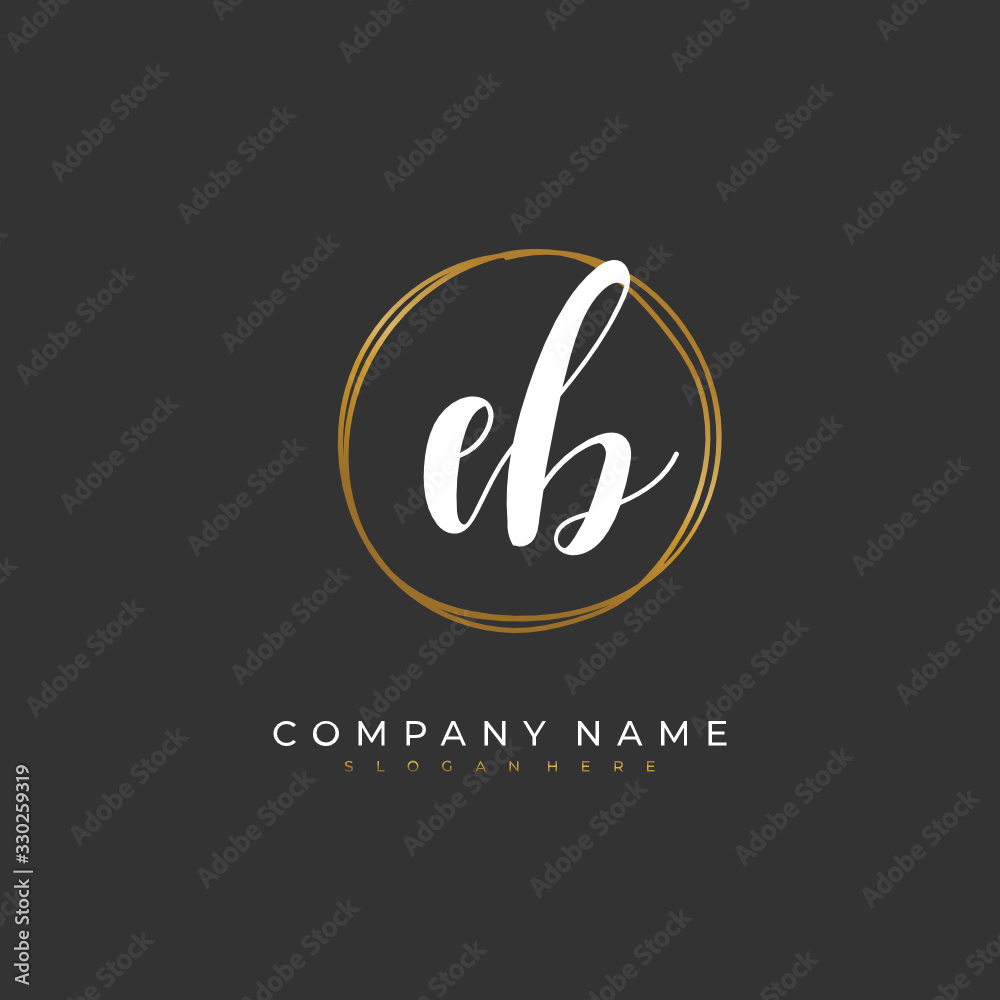 Handwritten initial letter E B EB for identity and logo. Vector logo template with handwriting and signature style. Handwritten initial letter E B EB for identity and logo. Vector logo template with handwriting and signature style.