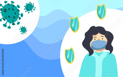Vector illustration fight against covid-19 virus or coronavirus. cure corona virus. people fight virus concept. corona viruses vaccine concept. don't be afraid corona virus concept. stop coronavirus