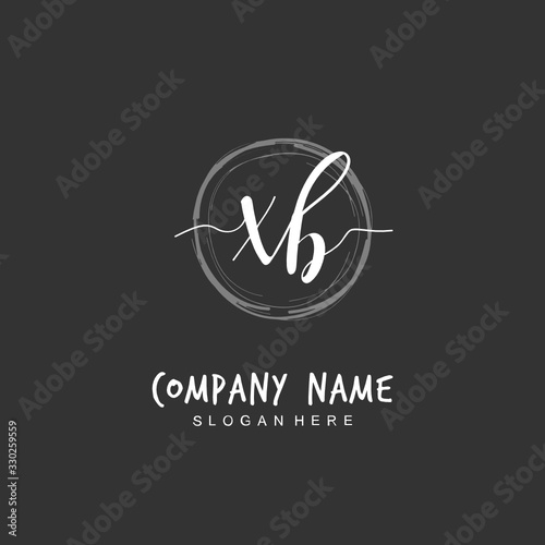  Handwritten initial letter X B XB for identity and logo. Vector logo template with handwriting and signature style.