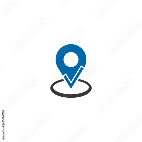 Free Download Map pointer with check mark icon isolated on white background - GFXLoad
