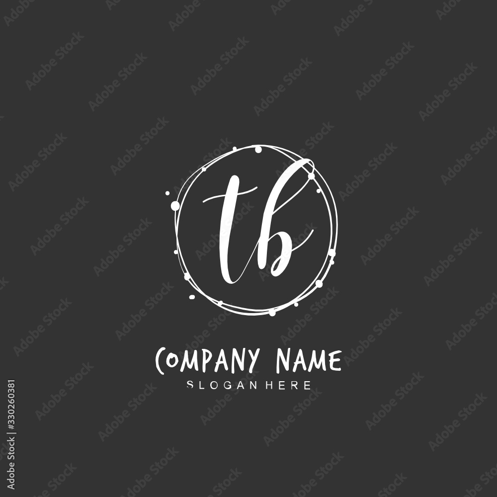 Handwritten initial letter T B TB for identity and logo. Vector logo template with handwriting and signature style. Handwritten initial letter T B TB for identity and logo. Vector logo template with handwriting and signature style.