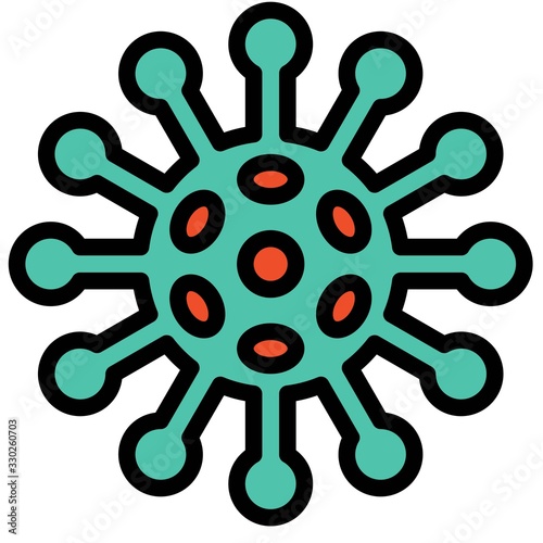 Virus or Bacteria vector illustration, filled style icon