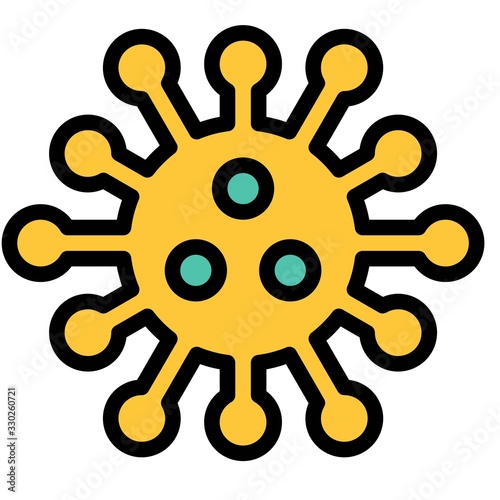 Virus or Bacteria vector illustration, filled style icon