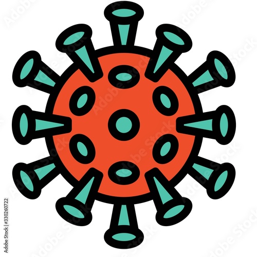 Virus or Bacteria vector illustration, filled style icon