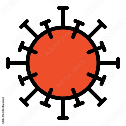 Virus or Bacteria vector illustration, filled style icon