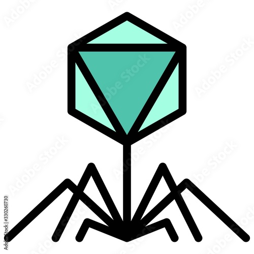 Bacteriophage virus vector illustration, filled style icon