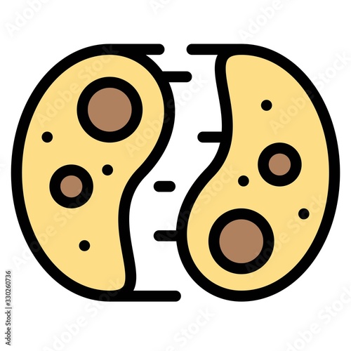 Cell division vector illustration, filled style icon