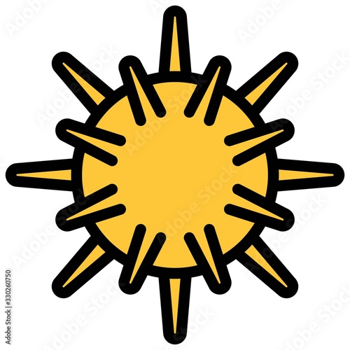 Virus or Bacteria vector illustration, filled style icon