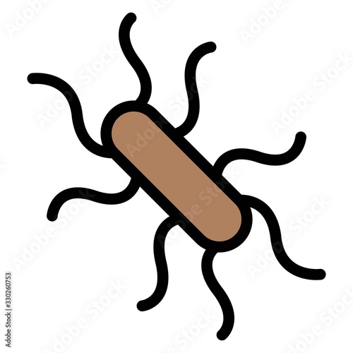 Escherichia coli vector illustration, filled style icon