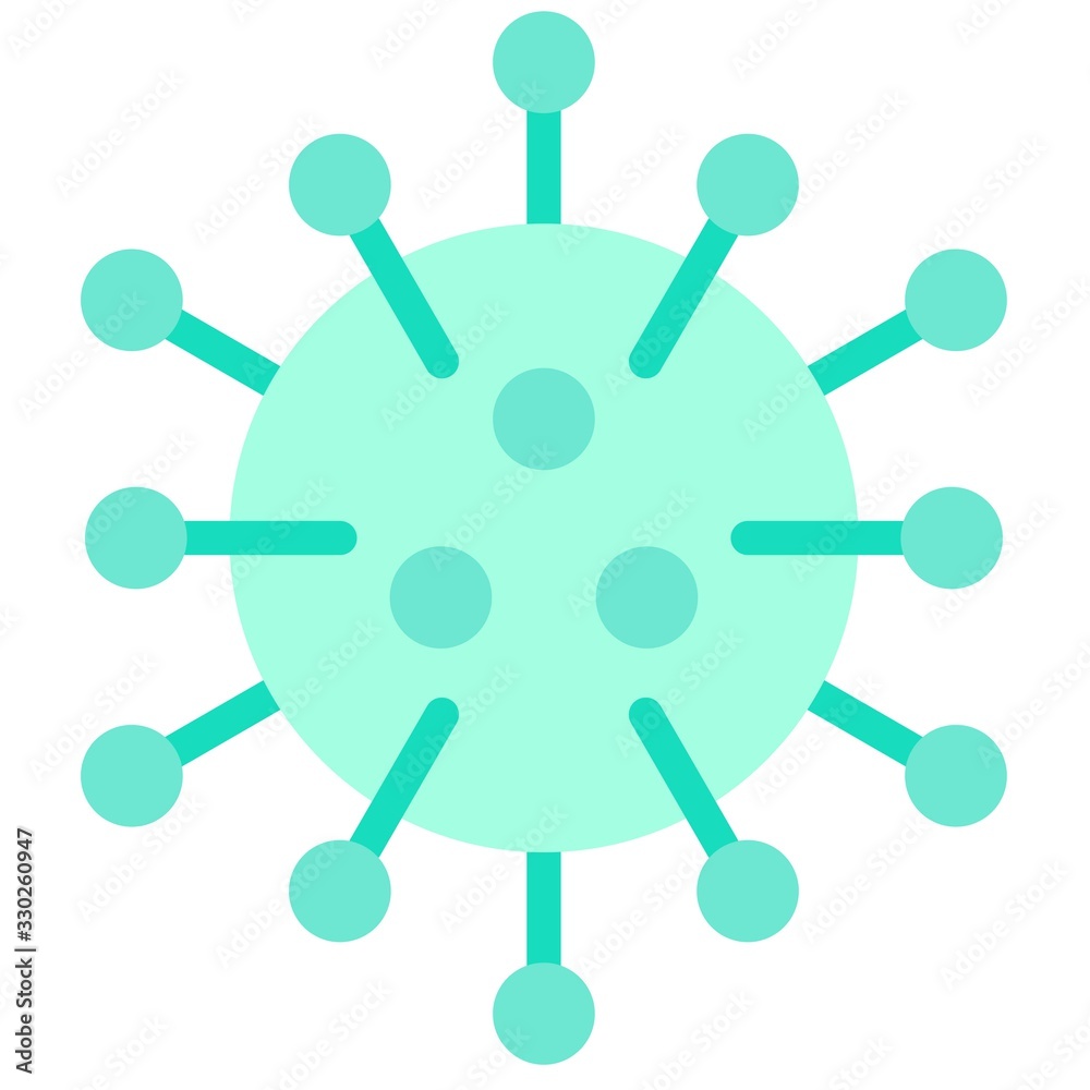 Virus or Bacteria vector illustration, flat style icon
