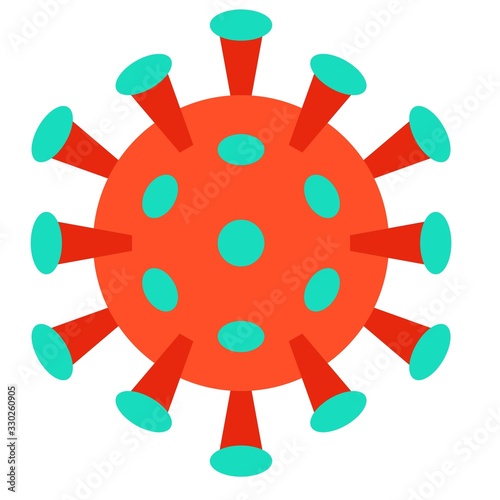 Virus or Bacteria vector illustration, flat style icon