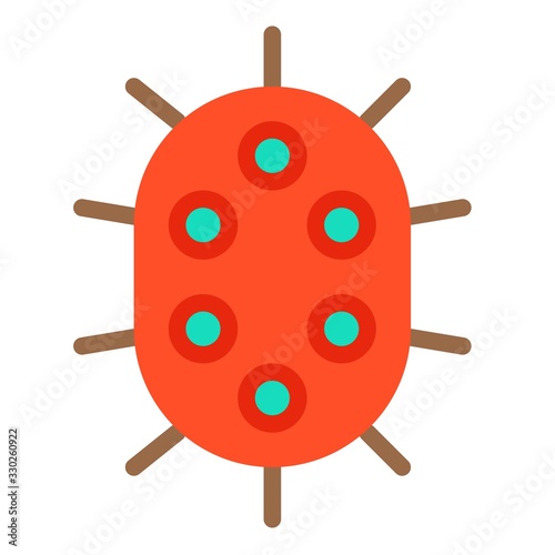 Virus or Bacteria vector illustration, flat style icon