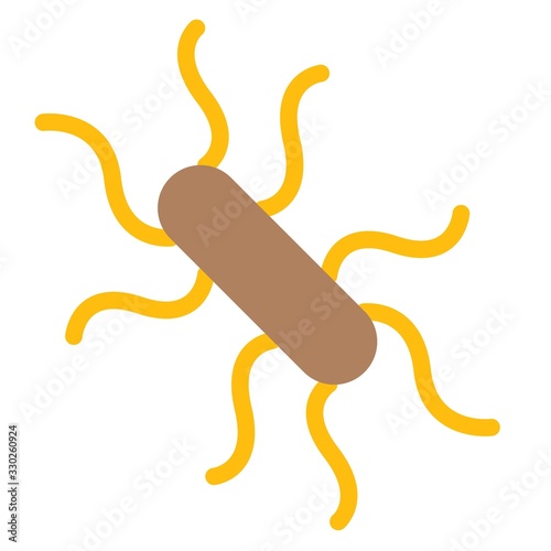 Escherichia coli vector illustration, flat style icon