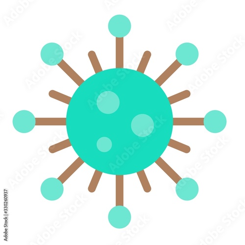 Virus or Bacteria vector illustration, flat style icon