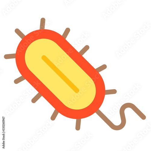 Virus or Bacteria vector illustration, flat style icon