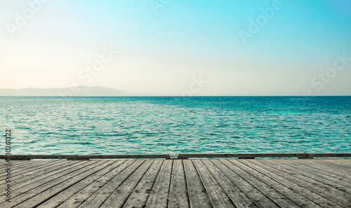 summer pier of free space and landscape of ocean 
