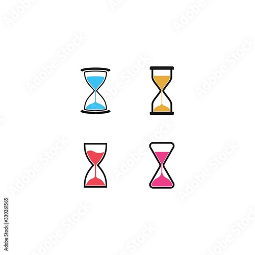 Hourglass logo vector icon illustration