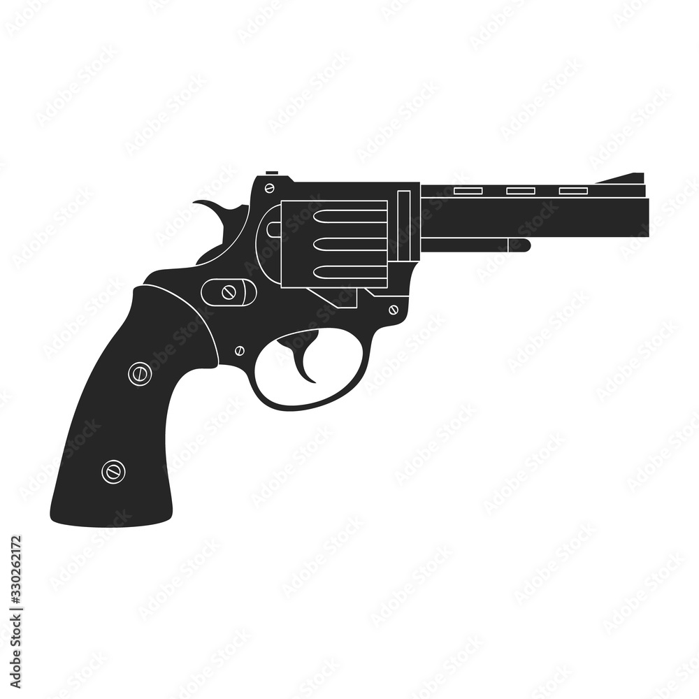 Vector monochrome icon with Revolver Vector monochrome icon with Revolver