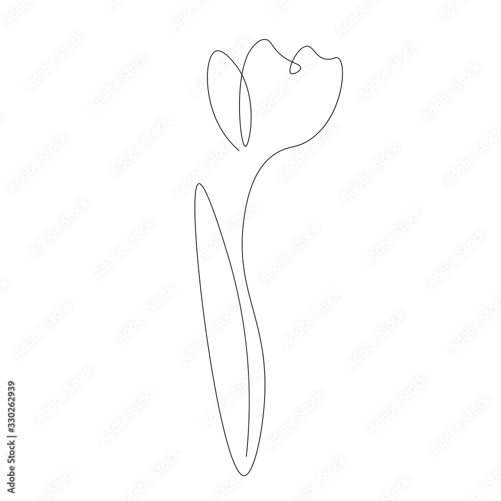 Flower drawing on white background, vector illustration Flower drawing on white background, vector illustration