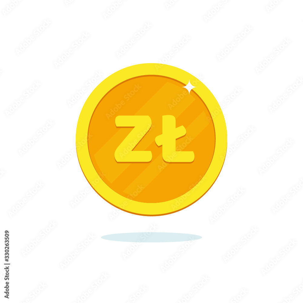 Polish zloty coin icon. Vector money illustration. Polish zloty coin icon. Vector money illustration.