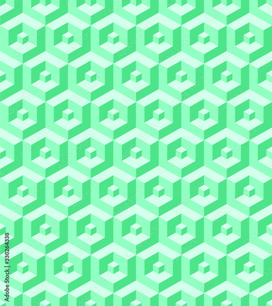 Green pattern cube background Green pattern cube background