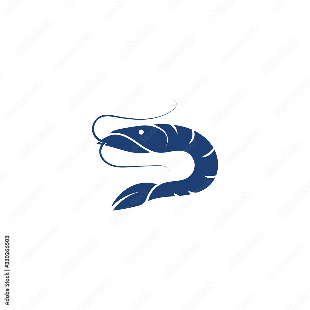 Fototapeta premium Shrimp vector icon illustration design template