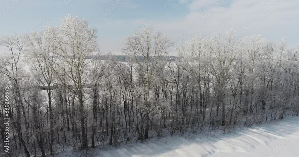 Solar station, power plants, panels farm in snow clear field / Wide shot at winter sunny day - Aerial drone view Solar station, power plants, panels farm in snow clear field / Wide shot at winter sunny day - Aerial drone view