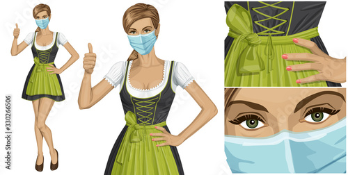 Woman with mask on her face