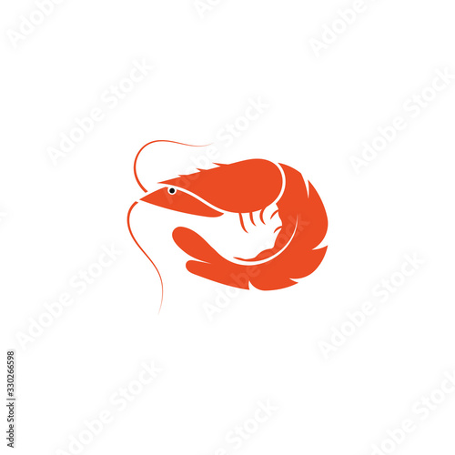 Shrimp vector icon illustration design template