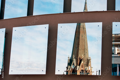 window and blue skybuilding, house, in wien, viena, österrike, Austria photo