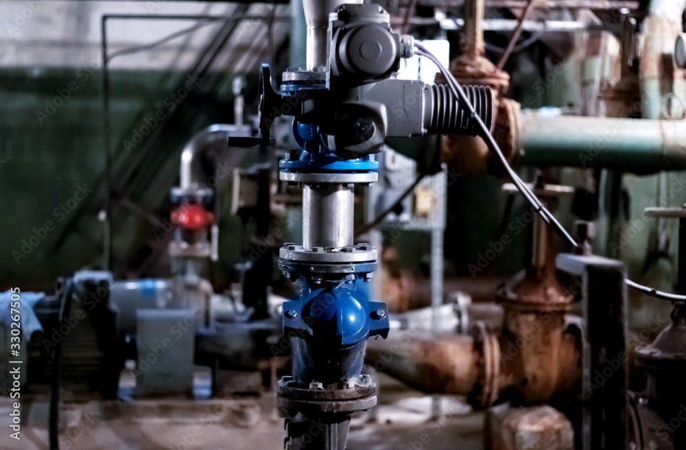 Industry. Old pumping station. General view of the units. Industry. Old pumping station. General view of the units.