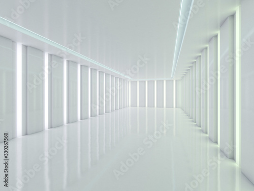 Abstract modern architecture background  empty open space. 3D