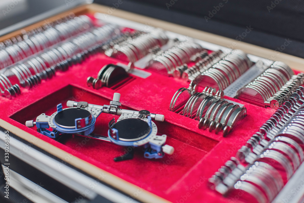 Ophthalmic Test Lens Kit. A universal measure tool for optometrists and