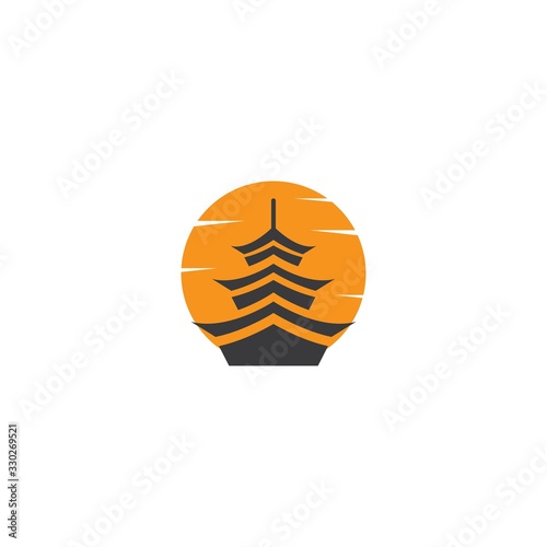 Pagoda building illustration