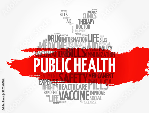 Public health apple word cloud, healthcare concept background