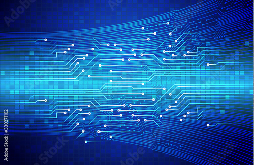 Blue cyber circuit future technology concept background