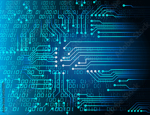 Blue cyber circuit future technology concept background