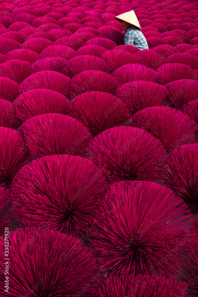 Fototapeta premium Incense sticks drying in the sun