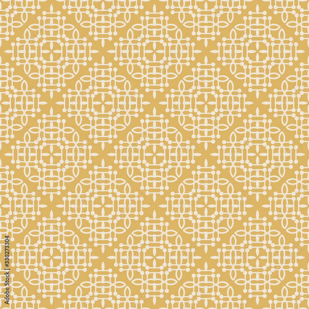 Fototapeta premium Decorative Pattern Vector | Texture Graphic | Colors: Gold, White | Seamless Background Wallpaper For Interior Design