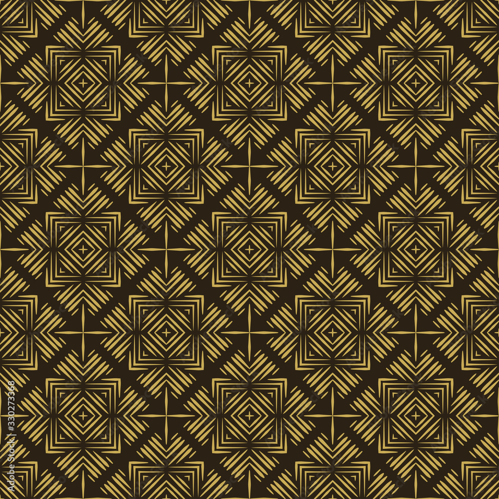 Modern Pattern Vector | Texture Graphic | Colors: Gold, Black | Seamless Background Wallpaper For Interior Design
