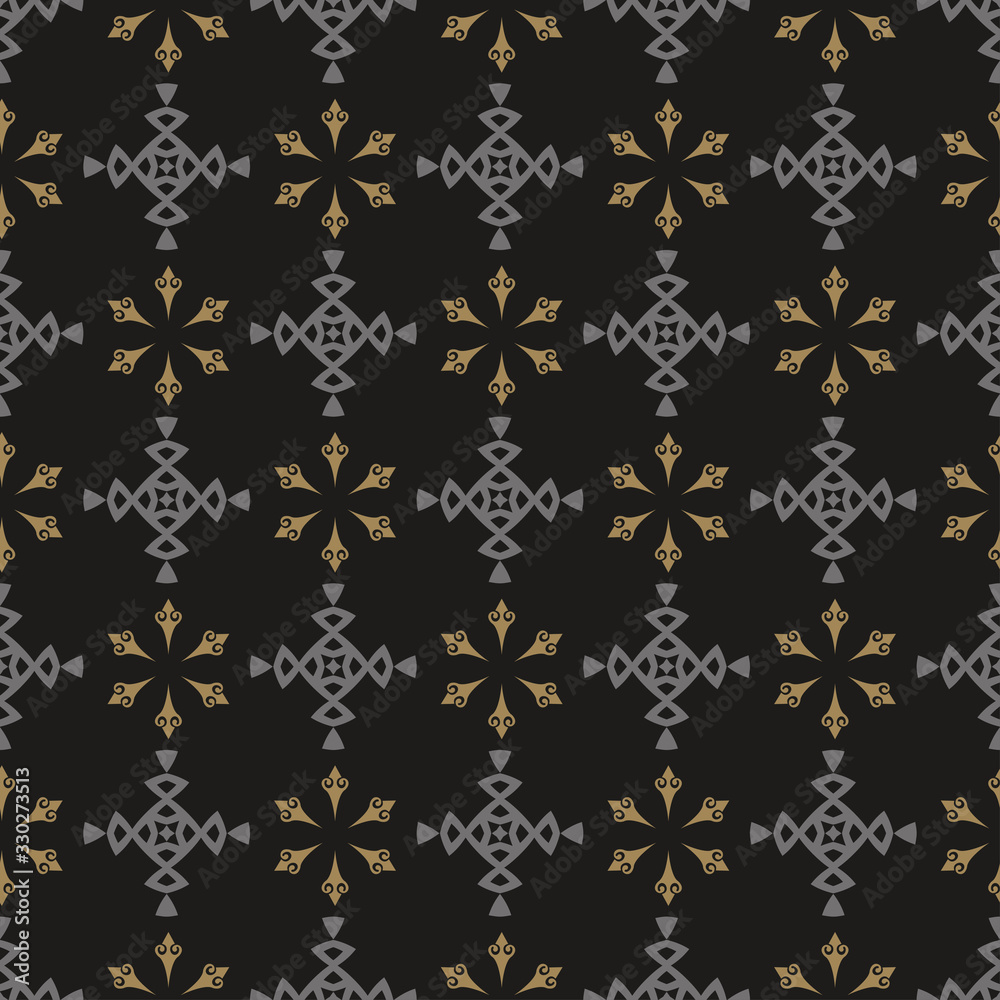Dark Seamless Pattern Vector | Texture Graphic | Colors: Black, Gold, Gray | Background Wallpaper For Interior Design
