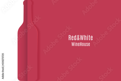 Wine banner. Cut paper red and white wine vector