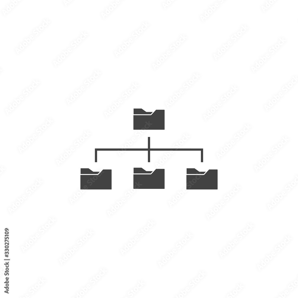 Vector icon file system organization on a computer. Folder tree on white isolated background. Vector icon file system organization on a computer. Folder tree on white isolated background.