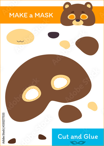 Cut and Glue Worksheet - Make a Mask - Bear