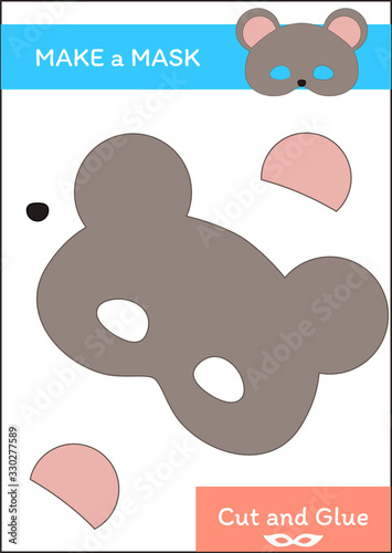 Cut and Glue Worksheet - Make a Mask - Mouse